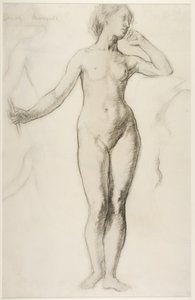 أنثى عارية عارية ، c.1897 (الطباشير على الورق)